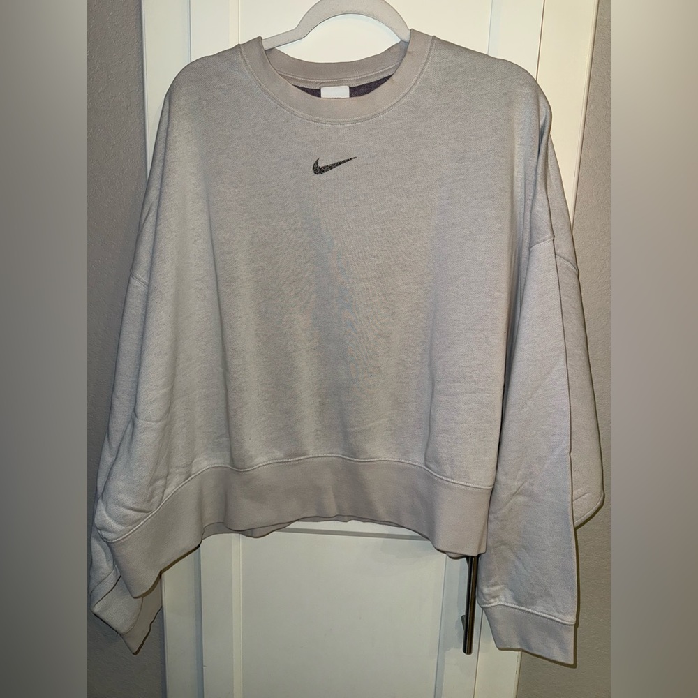 GREY OVERSIZED NIKE CROP SWEATSHIRT - size XL